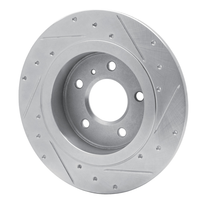 Buick Lucerne Brake Rotor (1) - Rear Left - R1 Concepts - Drilled & Slotted - Silver - `06-`11